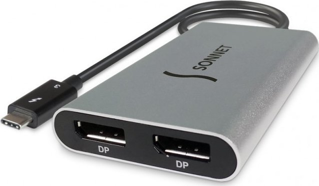 Adapter AV Sonnet Thunderbolt Dual 4K 60Hz DisplayPort Adapter, Space Grey (for Windows, Intel & M1 Pro/Max Macs; not compatible with M1 Macs)