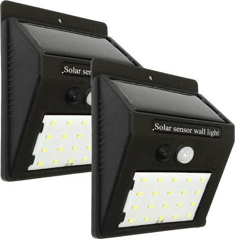 Kinkiet LED Kinkiet solarny 20 LED z czujnikiem ruchu i zmierzchu 2 szt.