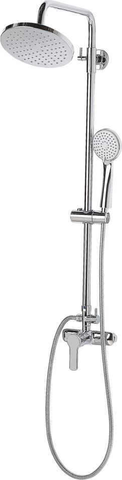 Zestaw prysznicowy Beliani Kolumna prysznicowa z deszczownicą srebrna TINKISSO