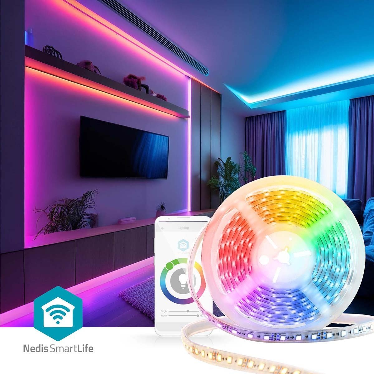 Taśma LED Nedis Taśma LED SmartLife WIFILS52CRGBW 5m Wi-Fi