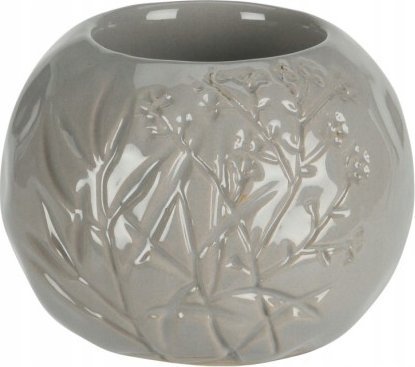 Koopman Świecznik porcelanowy ozdobny szary 8,8 x 7,2 cm