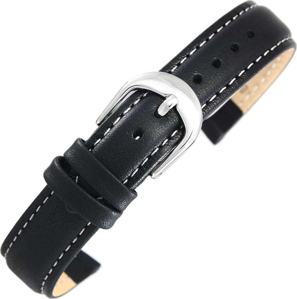 Bisset Pasek skórzany BISSET BS158 biała nić - 16 mm