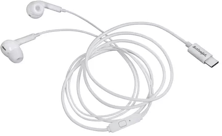 Słuchawki Activejet Słuchawki przewodowe Typ C białe