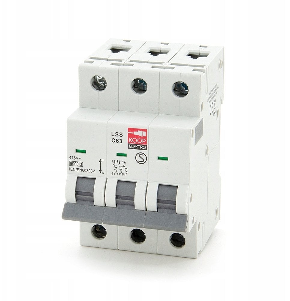 Wyłącznik nadprądowy 3P C 63A 6kA AC LSS C63 3P