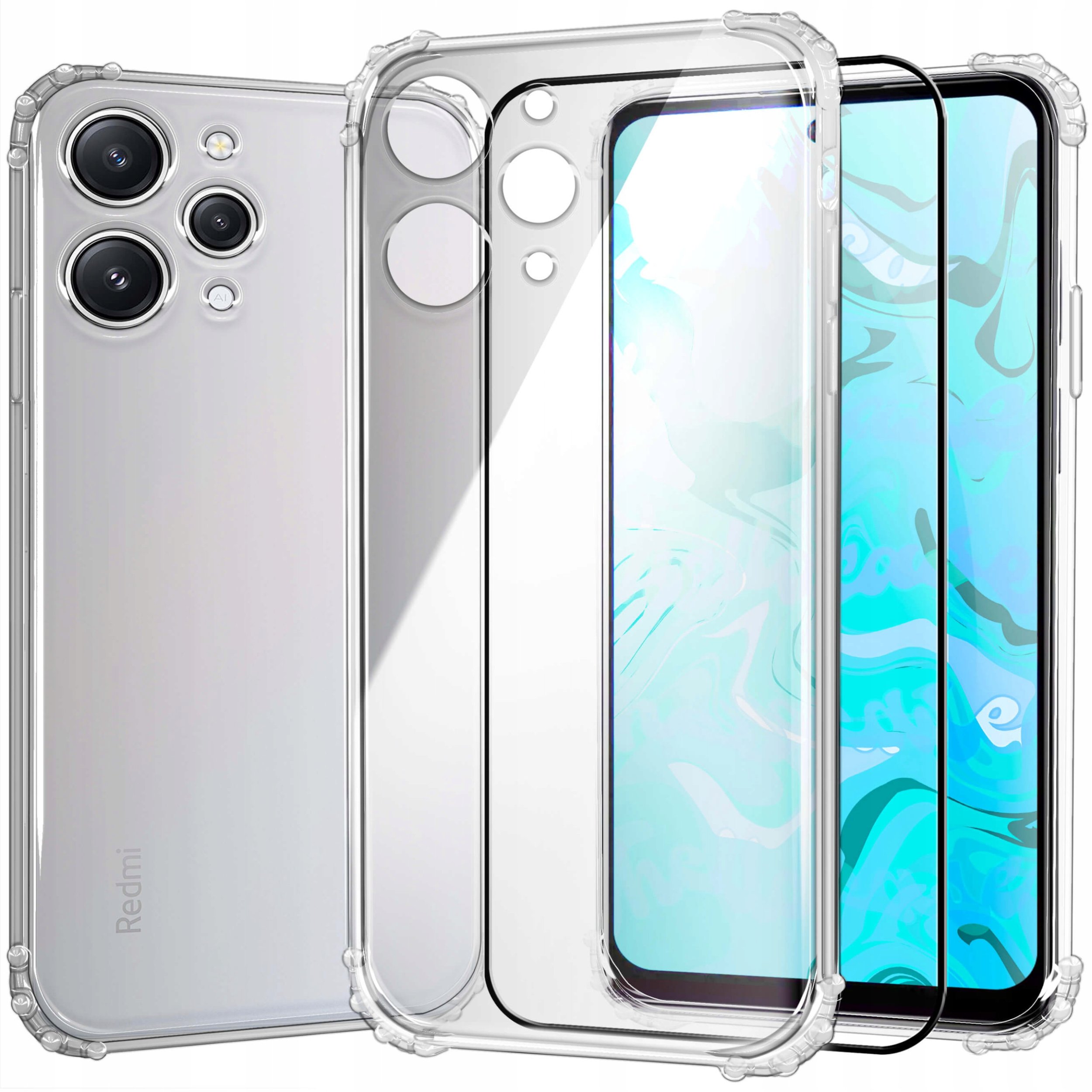 ETUI PANCERNE DO XIAOMI REDMI 12 / 12 5G | CASE ANTI SHOCK CLEAR SZKŁO 9H