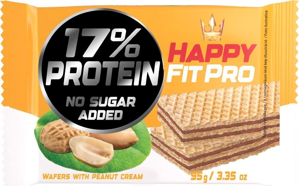 FLIS Flis Happy Fit Pro wafelek bez dodatku cukru o smaku orzeszków arachidowych 95 g
