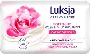 Sarantis Luksja Creamy & Soft Wygładzające Kremowe Mydło w kostce Róża & Proteiny Mleka 90g