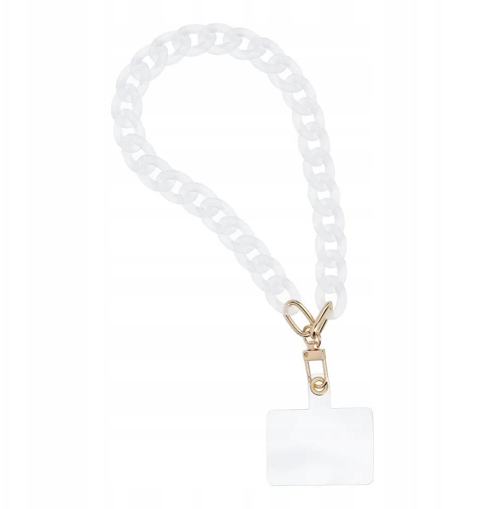 Smycz do telefonu, Zawieszka do telefonu - PANAMA / długość sznura 40cm (20cm w pętli) / na nadgarstek - biały
