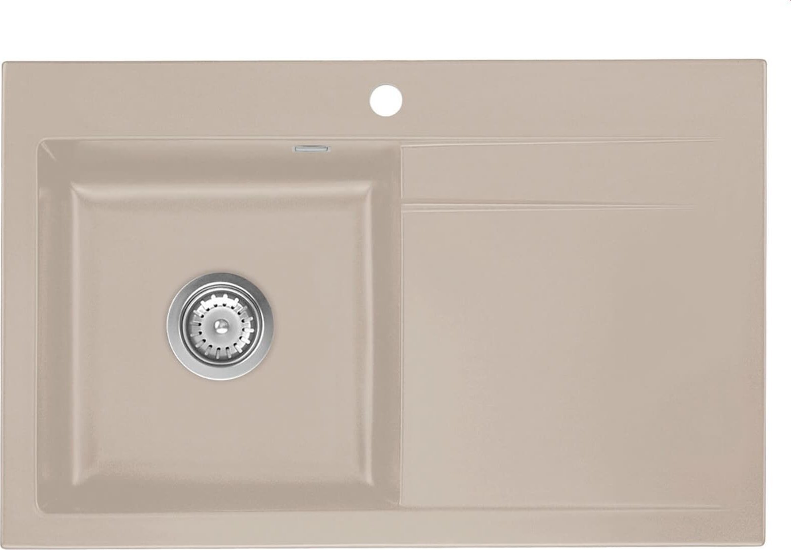 Zlewozmywak SYSTEMCERAM Systemceram Stema 80 Fango, zlewozmywak ceramiczny, korek manualny