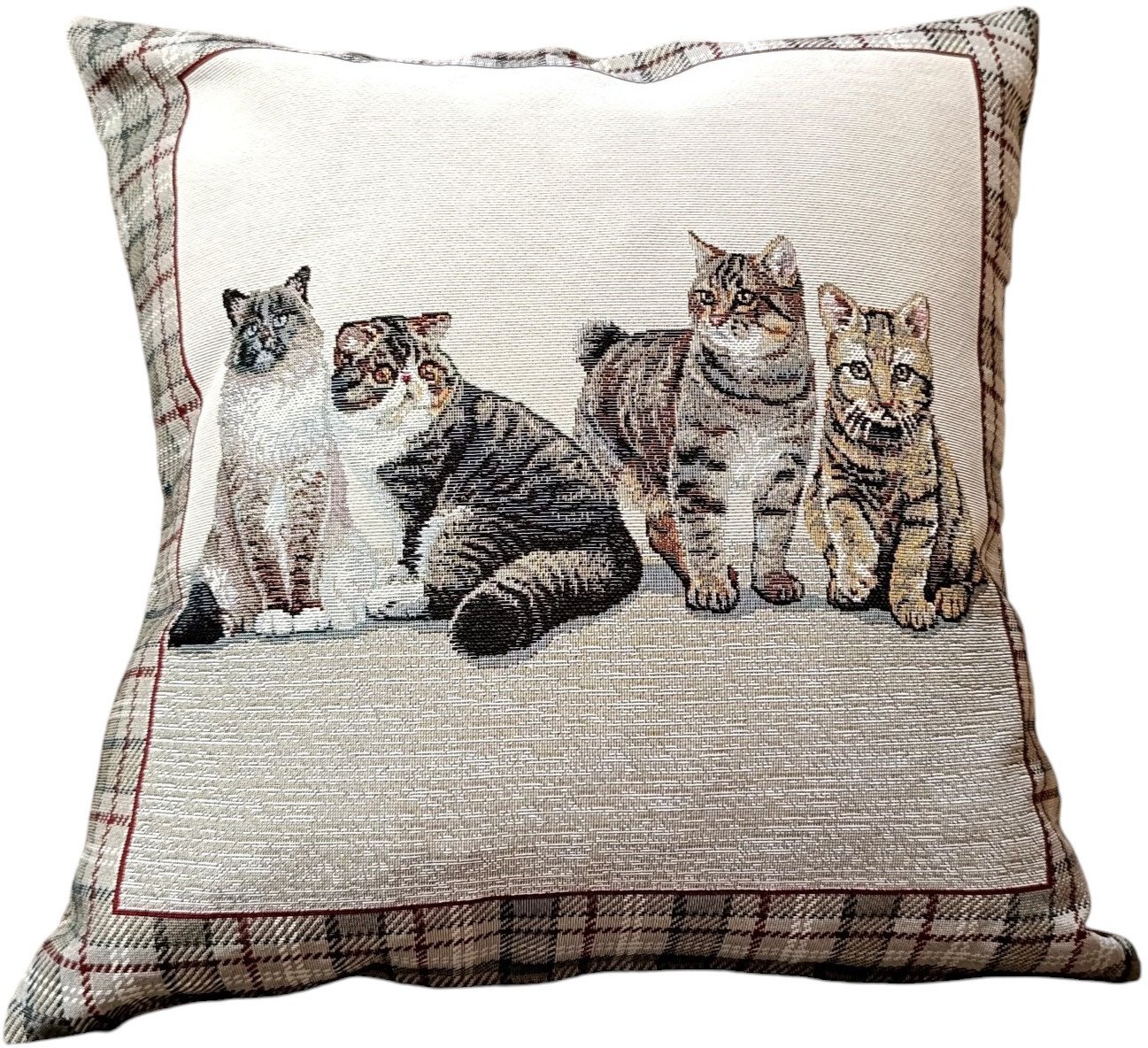 Poszewka dekoracyjna 45x45 cm Koty Krata