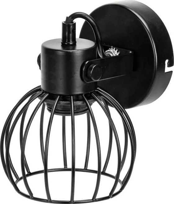 Kinkiet Aigostar Kinkiet Metalowa lampa ścienna czarna E27 Metalowa lampa ścienna czarna bez źródła światła E27