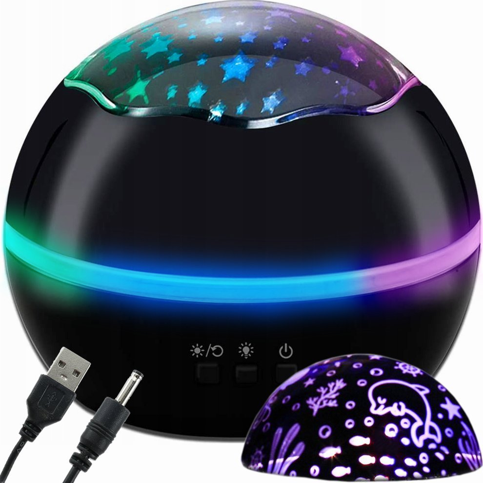 LAMPKA PROJEKTOR GWIAZD ZE ZDEJMOWANYMI KOPUŁAMI IGB-B47 CZARNA