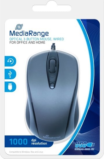 Mysz MediaRange MOUSE USB OPTICAL BLACK/GREY/MROS201 MEDIARANGE