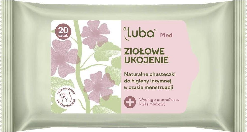 Luba Luba Med Ziołowe Ukojenie naturalne chusteczki do higieny intymnej 20szt.