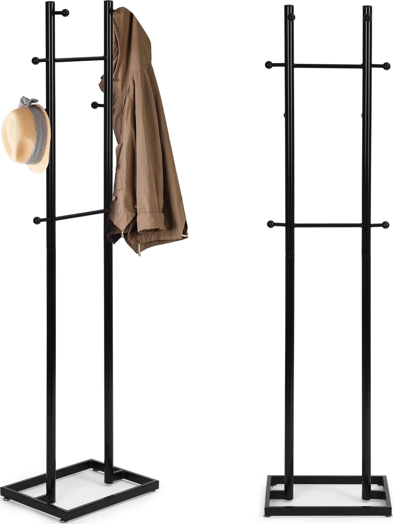 ModernHome Wieszak stojący 8 haczyków 175 cm metal czarny ModernHome