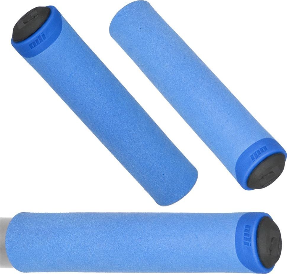 Chwyty kierownicy ODI F-1 Series Float Grip, niebieskie, czarne korki