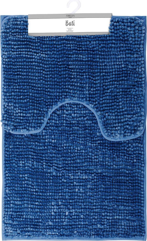 AmeliaHome Dywanik łazienkowy Bati 80x50cm niebieski granatowy (AH/B/SET/DBLU/5080)