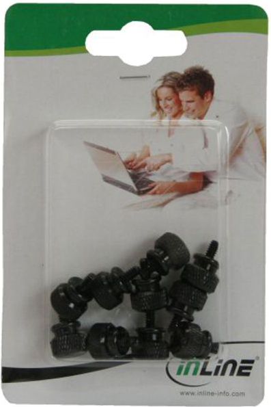 InLine Śrubki do obudowy 12mm Czarne 10 szt. (77770S)