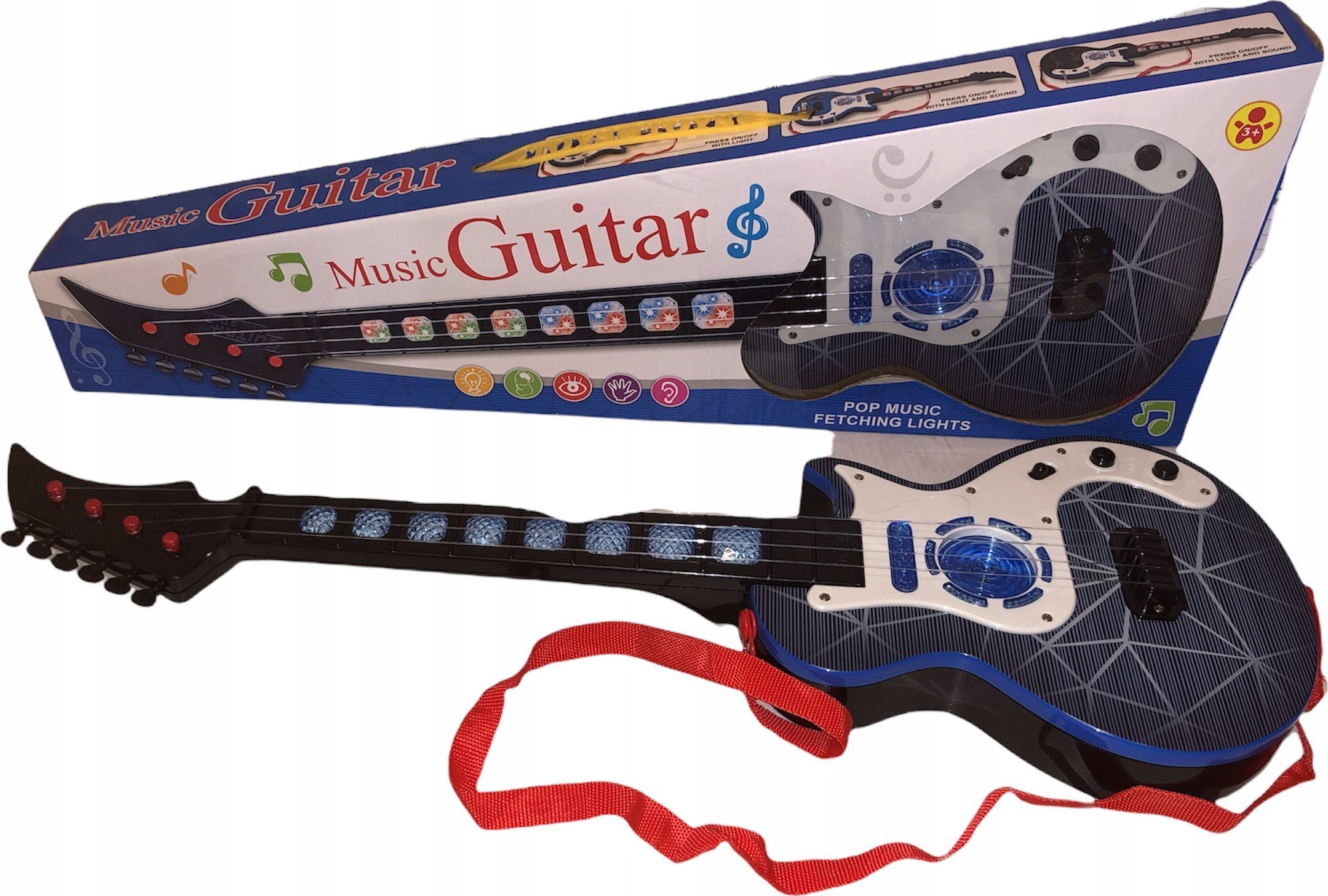Adar Gitara na baterie świecąca w pudełku