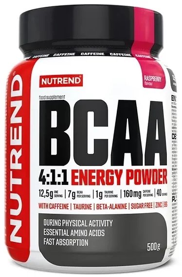 Nutrend - BCAA 4:1:1 Energy Powder, Malina, Proszek 500g
