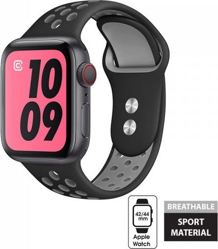 Crong Crong Duo Sport Band - Pasek Apple Watch 42/44 mm (szary/czarny)
