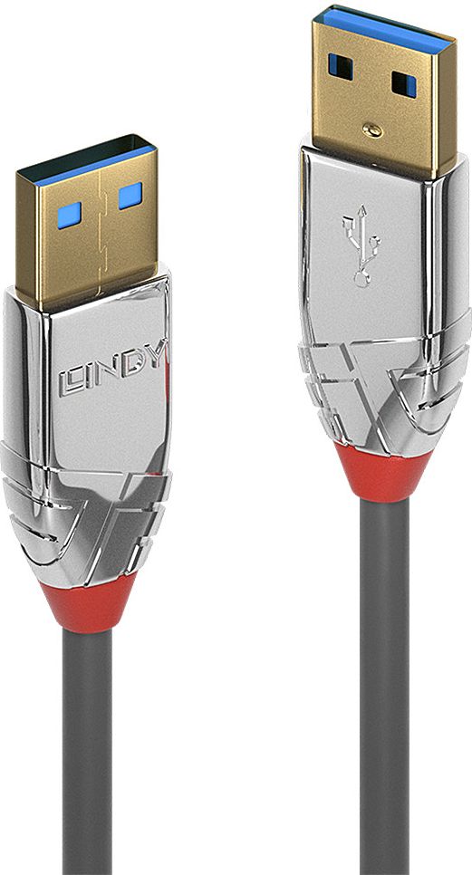 Kabel USB Lindy USB-A - USB-A 2 m Szary (36627)