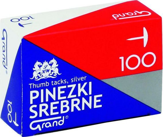 Staples Pinezki S100 srebrne 100 szt.