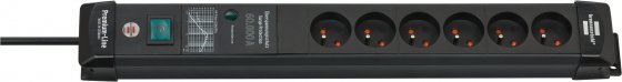 Listwa zasilająca Brennenstuhl Premium-Line przeciwprzepięciowa 6 gniazd 3 m czarna (1951164400)