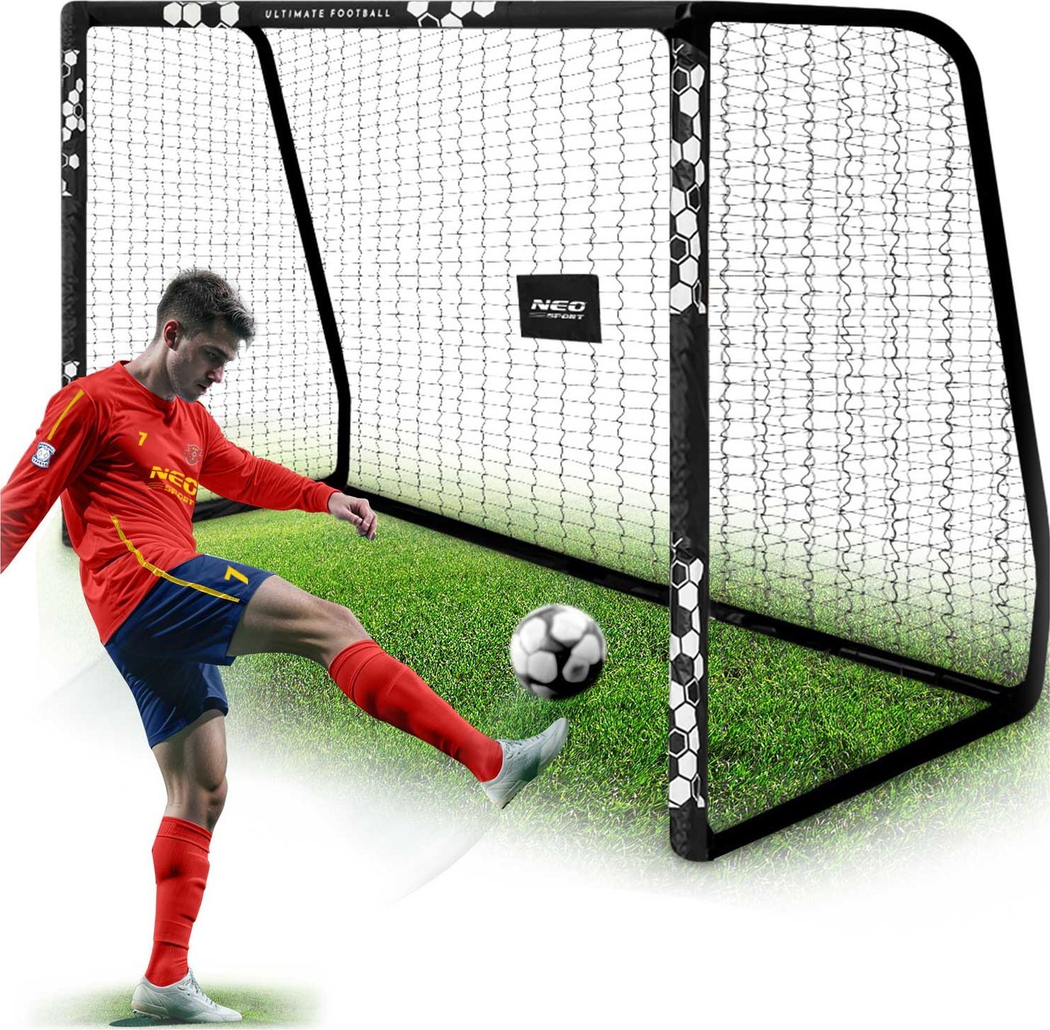 Neo-Sport Bramka do piłki nożnej 300 x 200 x 120 cm NS-472 hexagon