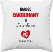 Koszulkowy Produkt personalizowany - Bardzo zakochany w... - poduszka z nadrukiem