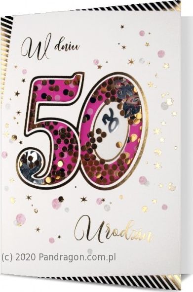 Pan Dragon Karnet HM200 50-te urodziny konfetti