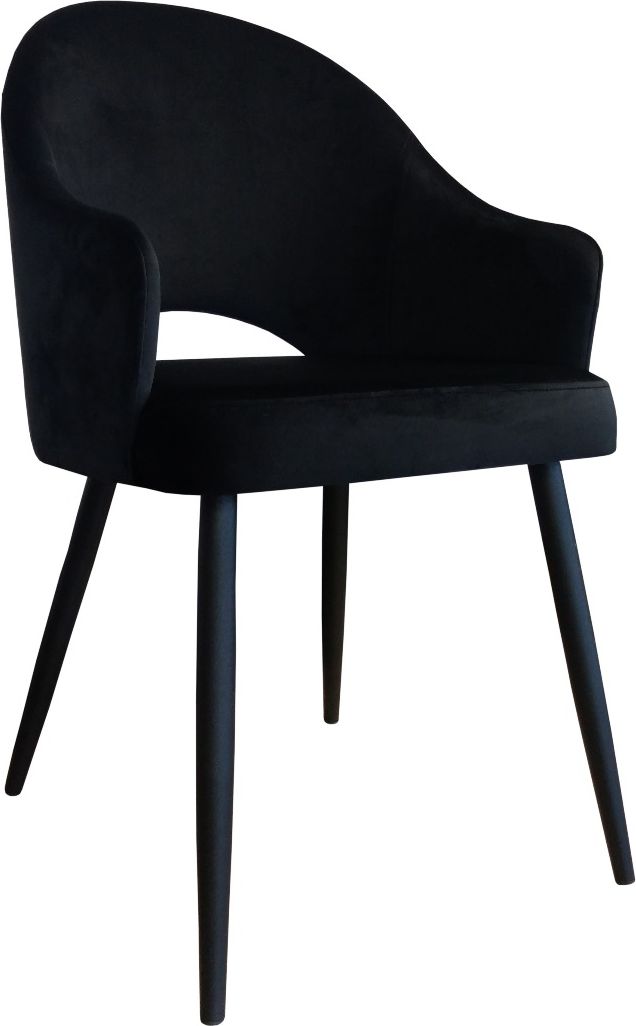 Atos Krzesło JENISEJ VELVET czarne tapicerowane do salonu ATOS