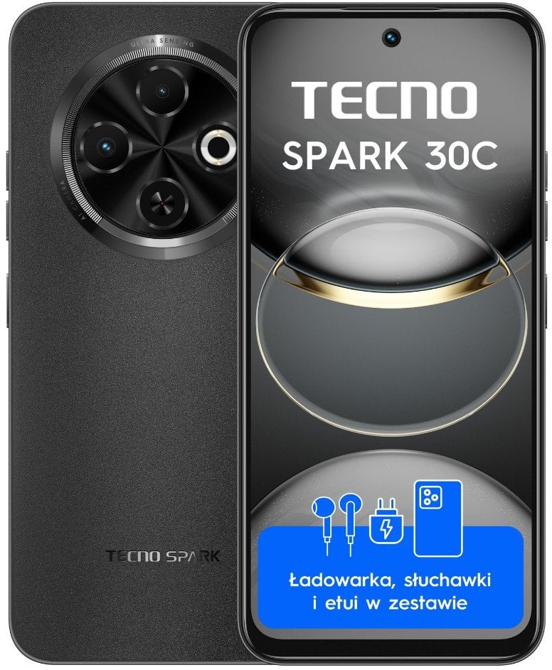 Smartfon Tecno Spark 30C 8/256GB Czarny (4894947051760)