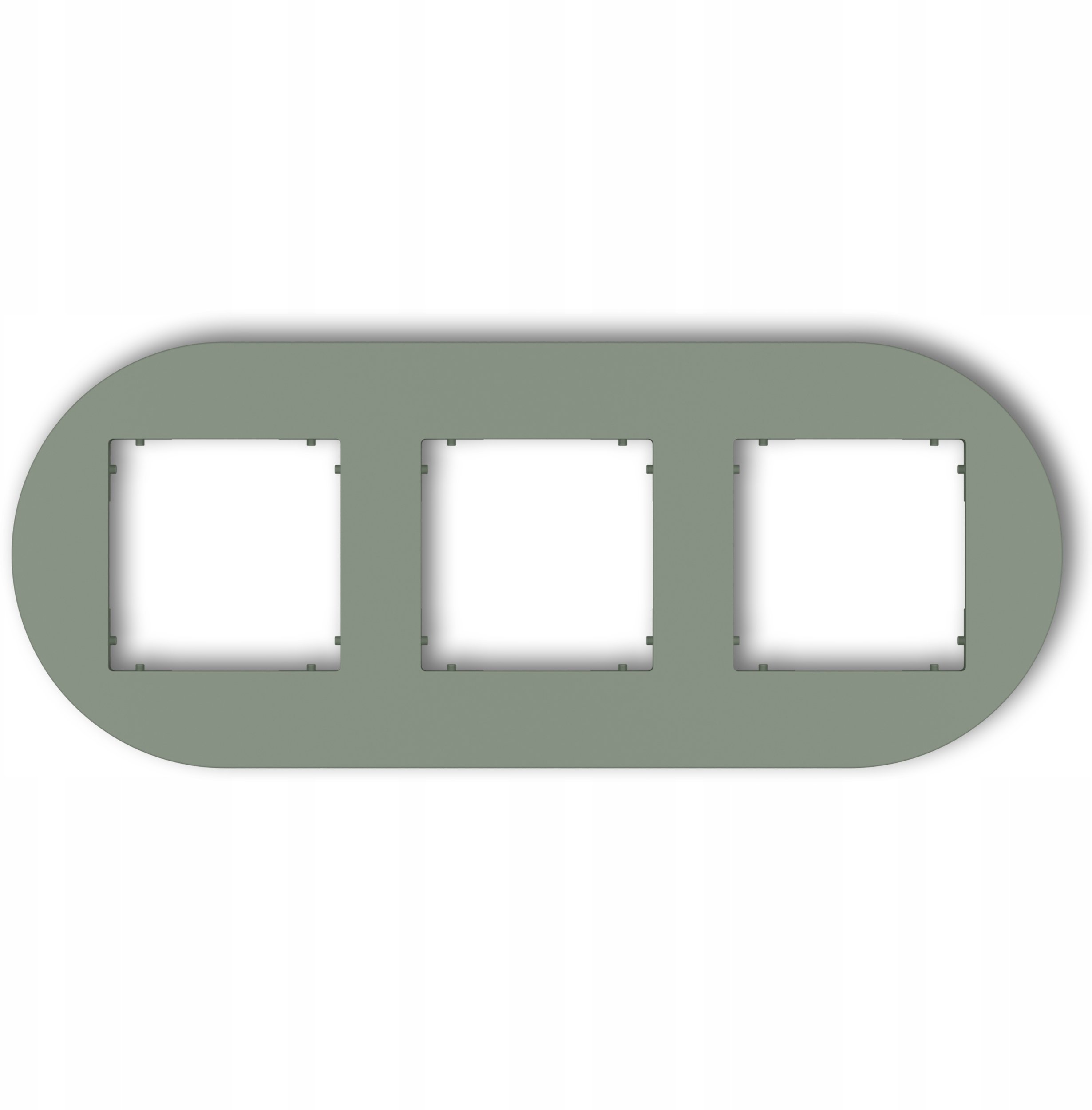 Karlik MINI Ramka uniwersalna potrójna okrągła z tworzywa w kolorze szałwiowym 61MRTO-3