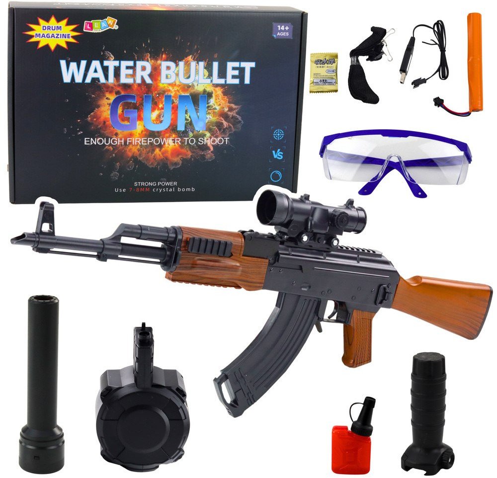 Karabin AK Na Kulki Wodne Hydrożelowe Celownik Akcesoria Okulary 96cm LEAN Toys