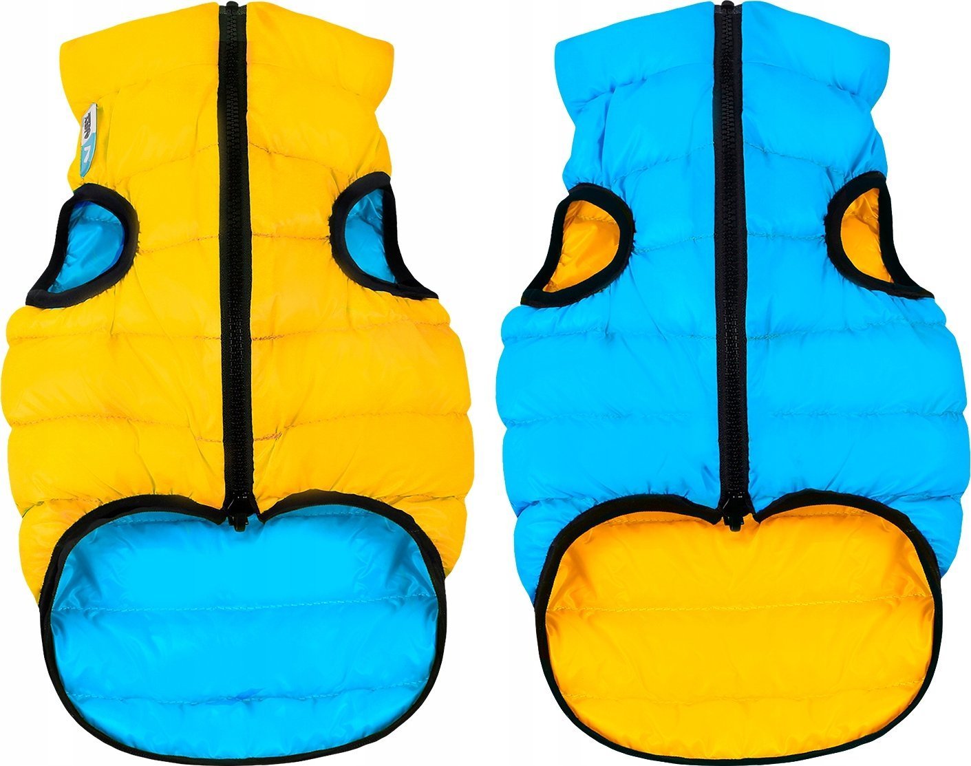 DOGGY L KURTKA DLA PSA DWUSTRONNA ŻÓŁTA + NIEBIESKA