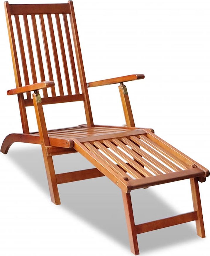Elior Brązowy leżak ogrodowy składany - Milos