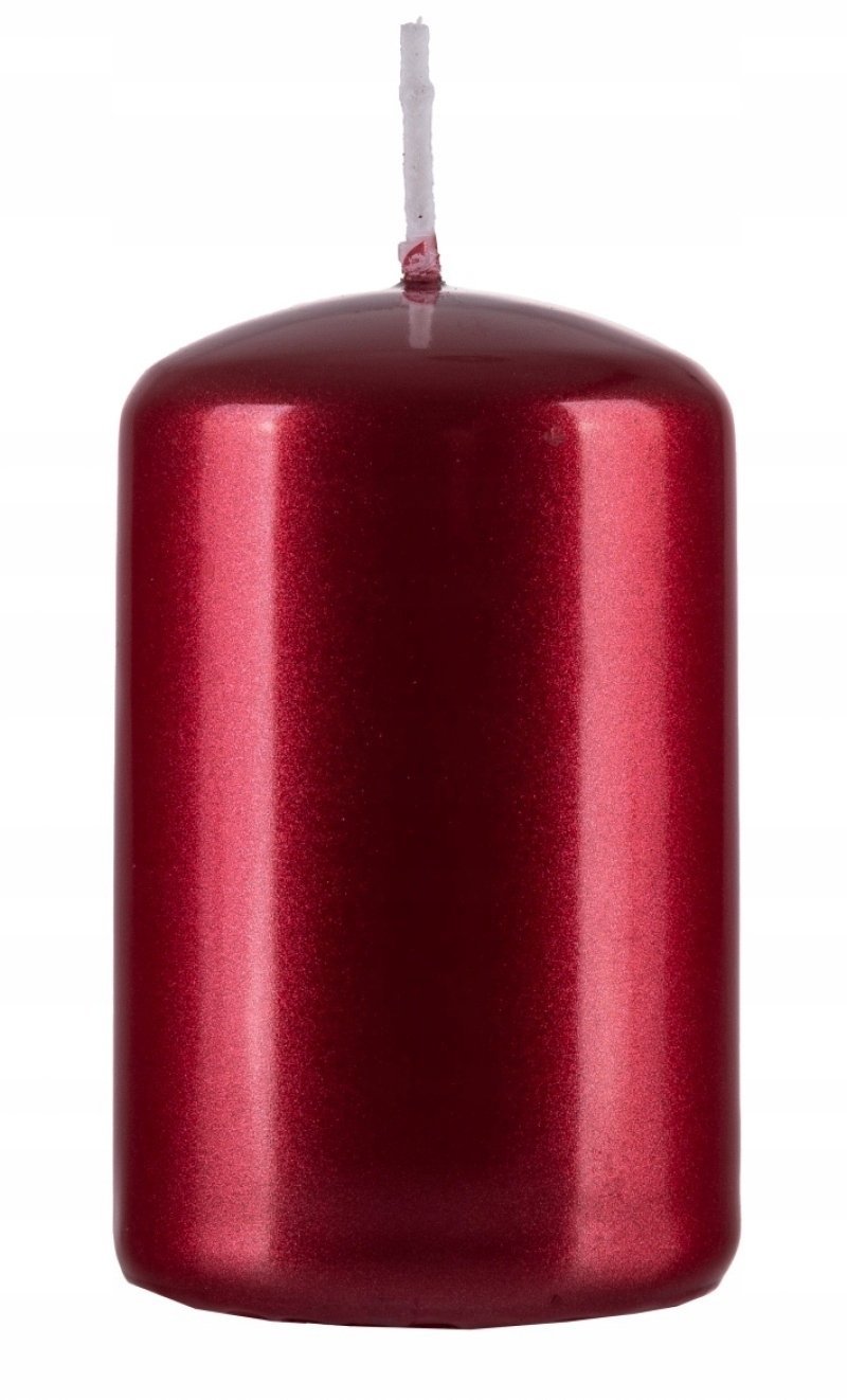 Donau Home Świeca słupek Adwent Lakierowany, 50x80mm, 4 szt., czerwony błyszczący