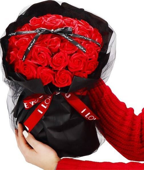 Springos Mydlany bukiet kwiatowy 32 szt. róże czerwone UNIWERSALNY