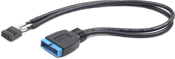 Gembird USB 19 pin - USB 9 pin, 0.3m, Czarny (CC-U3U2-01)