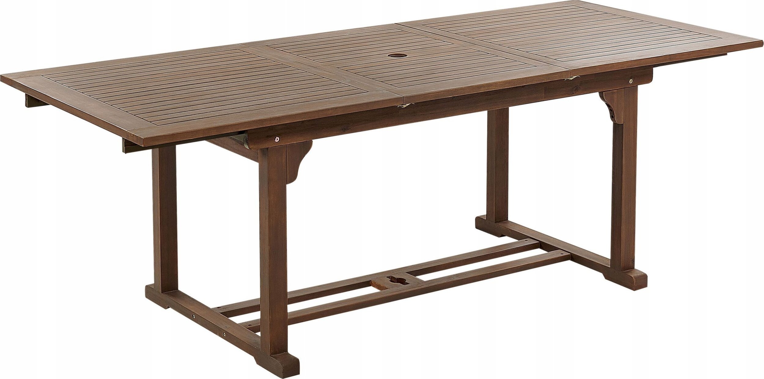 Beliani Rozkładany stół ogrodowy drewno akacjowe 160/220 x 90 cm ciemny AMANTEA