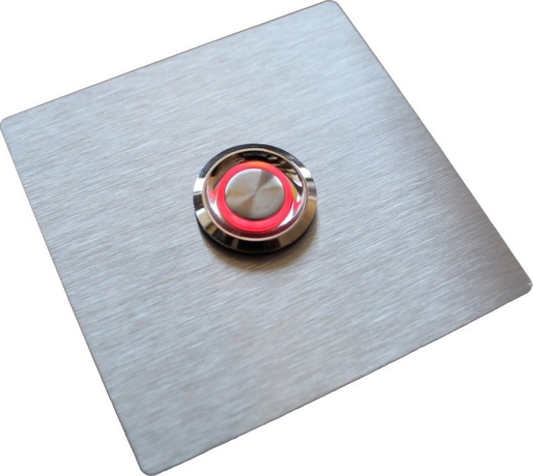 MT3CH Przycisk dzwonka do domofonu wyjścia wejścia furtki bramy drzwi słupka Stal LED 9/12/24/230V 7x7 kwadrat INOX nierdzewny