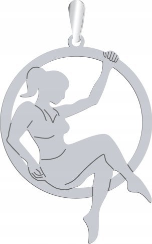 Radziszewska Jewellery Srebrna Zawieszka Aerial Hoop GRAWER GRATIS