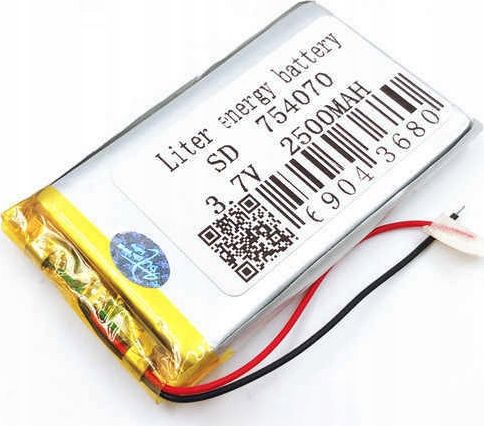 Liter Energy Battery Akumulator Li-Poly 2500mAh 3.7V 754070