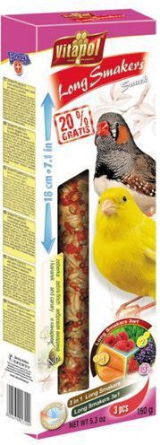 Vitapol SMAKERS LONG MIX 3w1 DLA KANARKA I ZEBEREK dzikie nasiona/owoce lasu/marchewkowy