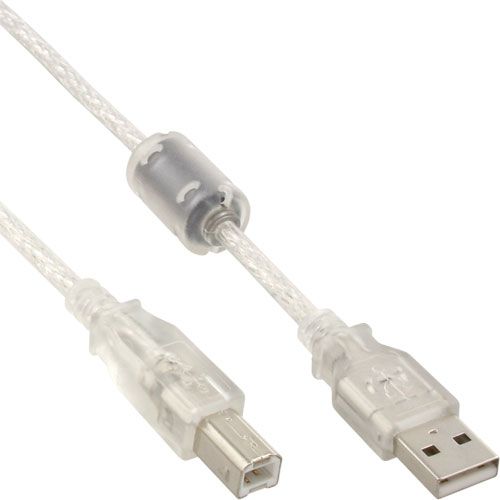 Kabel USB InLine USB-A - USB-B 2 m Przezroczysty (34518)