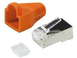 LogiLink Wtyk RJ45 CAT.6 FTP z osłonką, pomarańczowy 100sztuk (MP0022O)