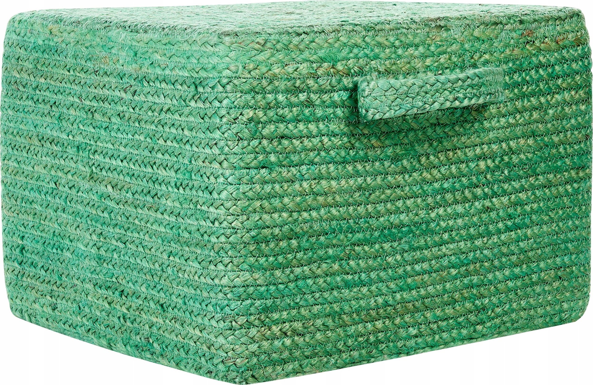 Beliani Puf z juty 45 x 45 x 30 cm zielony DHADAR