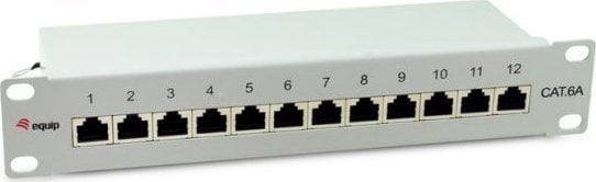Equip Patchpanel 12x RJ45 Cat6A 10 FTP 1HE Premium jasnoszary