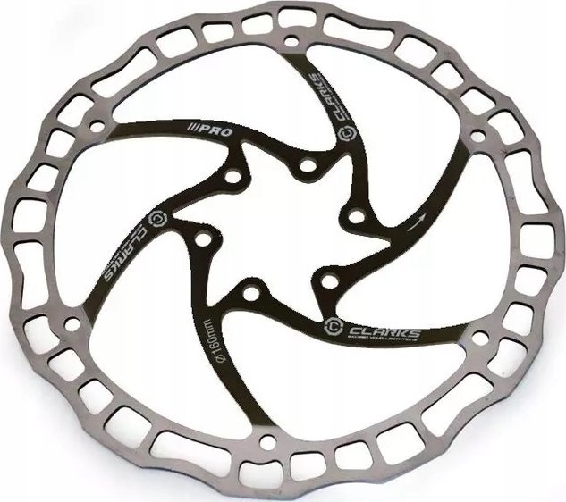 Clarks Tarcza hamulcowa CLARKS CD-08 180mm, Mocowanie IS, Srebrno-czarna